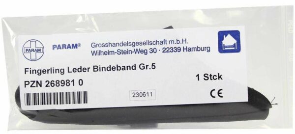 Fingerling Leder Gr. 5 Mit Bindeband 1 Stück