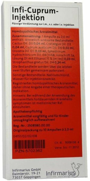 Infi Cuprum Injektion 10 X 2 ml Ampullen