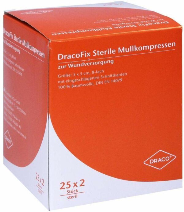 Dracofix Peel Steril 5 X 5 cm 8fach 25 X 2 Kompressen