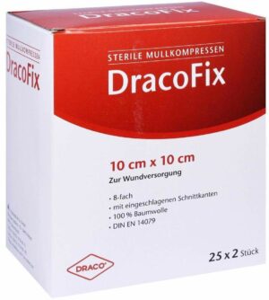 Dracofix Peel Kompressen Steril 10x10cm 8fach 25x2 Kompressen