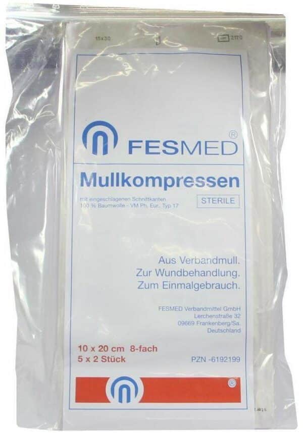 Mullkompressen 10 X 20 cm Steril 5 X 2 Stück