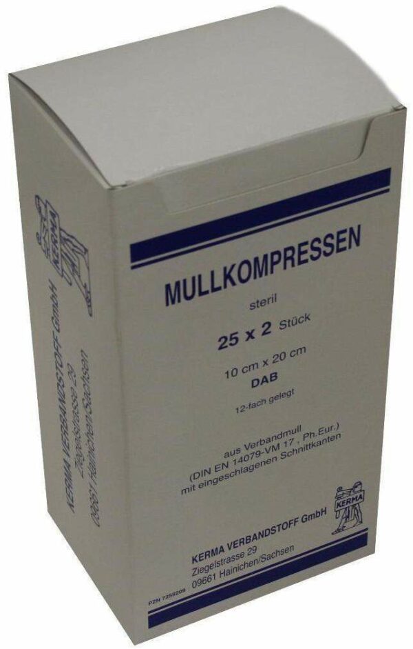 Mullkompressen Bw 10 X 20 cm 12fach Steril 25 X 2 Kompressen