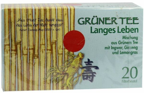 Grüner Tee Plus Ingwer Plus Ginseng 20 Filterbeutel