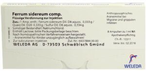 Ferrum Sidereum Comp. Weleda 8 X 1 ml Ampullen