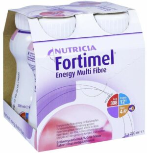 Fortimel Energy Drink Multi Fibre Erdbeergeschmack 4 X 200 ml