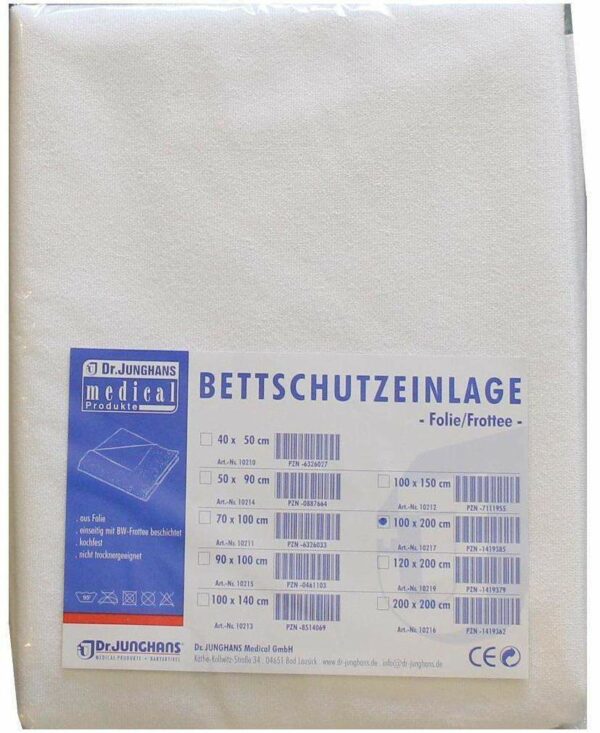 Bettschutzeinlage 100x200cm Folie Frottee