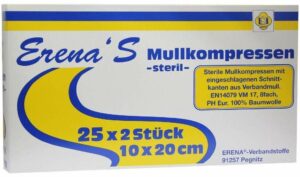 Erena Steril Mullkompresse 10 X 20 cm 8fach 25 X 2 Kompressen