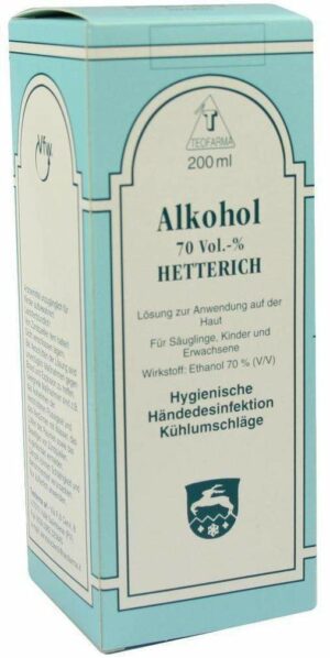 Alkohol 70% V°v Hetterich 200 ml