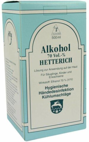 Alkohol 70% V°v Hetterich 500 ml