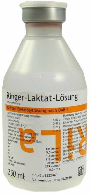 Ringer Laktat Lösung Plastik 250 ml Infusionslösung