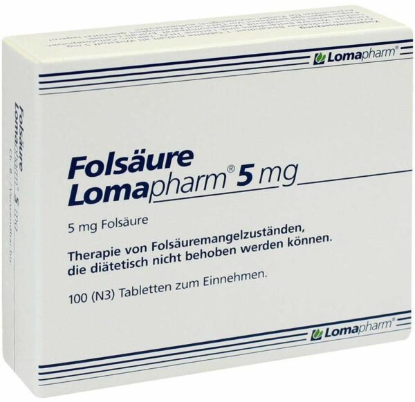 Folsäure Lomapharm 5 mg 100 Tabletten