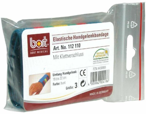 Bort Handgelenkbandage Gr.3 Bunt Mit Klettverschluss