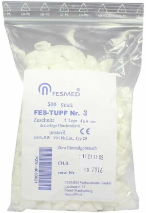 Mulltupfer Fes Tupf Nr.3 Unsteril 1lage 4x4cm