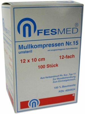 Mullkompressen Es 10x12 cm Unsteril 12faunsteril