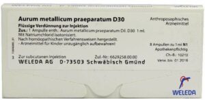 Aurum Metallicum Praeparatum D 30 Weleda 8 Ampullen