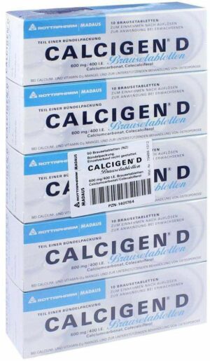 Calcigen D 600 mg und 400 I.E. Brausetabletten 50 Stück