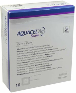 Aquacel AG Foam Adhäsiv 10x10 cm Verband