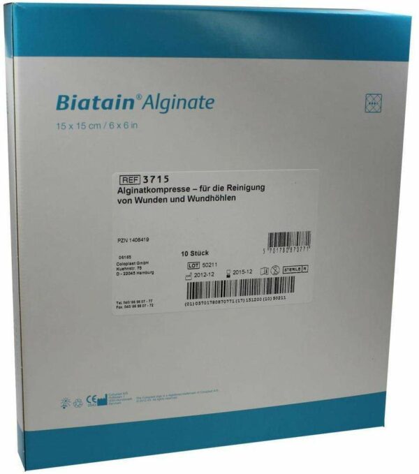 Biatain Alginate Kompressen 15x15 cm