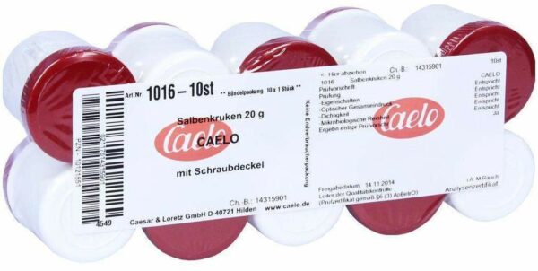 Salbenkruke Weiß 20 G Mit Schraubdeckel Rot 10 Stück