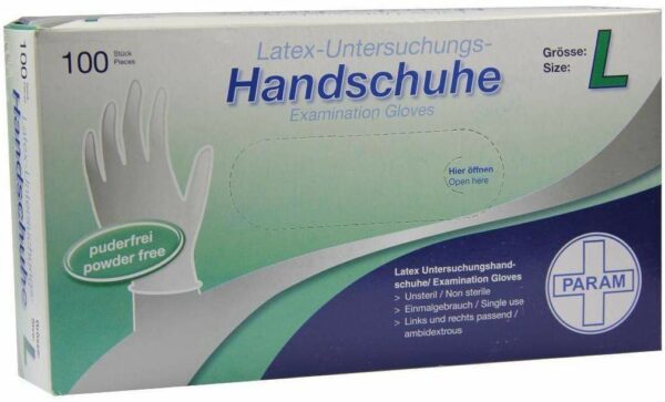 Handschuhe Einmal Latex Puderfrei L 100 Stück