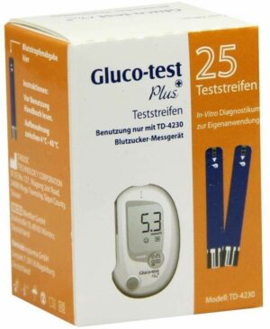 Gluco Test Plus Für Td-4230 25 Blutzuckerteststreifen