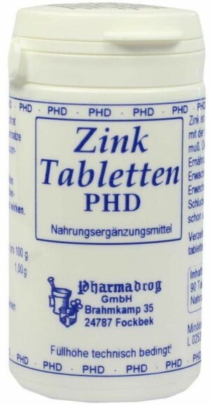 Zink Tabletten Phd 90 Stück