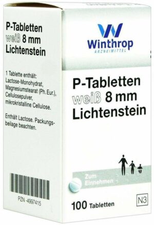 P Tabletten Weiß 8 mm 100 Tabletten