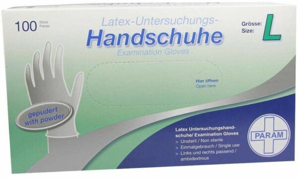 Handschuhe Einmal Latex Gepudert Größe L 100 Stück