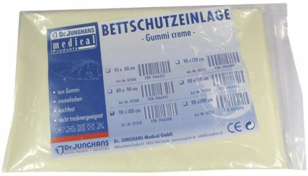 Bettschutzeinlage 90x100cm Gummi Creme