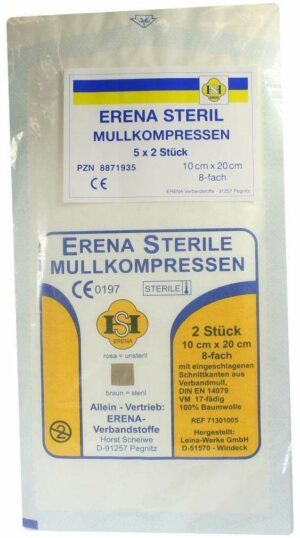 Erena Steril Mullkompresse 10 X 20 cm 8fach 5 X 2 Kompressen