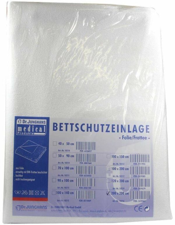 Bettschutzeinlage 200x200cm Folie Frottee