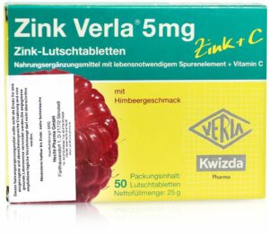 Zink Verla 5 mg Lutschtabletten Himbeere 50 Stück