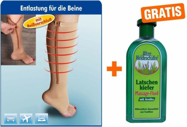 Stützstrümpfe Gr. S Haut 37-39 + gratis Latschenkiefer Fluid-Arnika 500ml