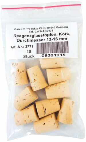 Reagenzglas Stopfen Kork 13-16mm Durchmesser 10 Stück