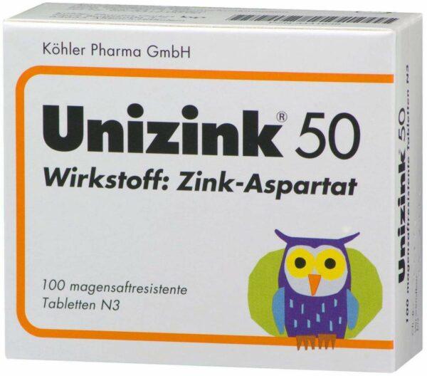 Unizink 50 magensaftresistente Tabletten 100 Stück