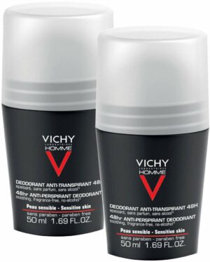 Vichy Homme Deodorant Anti Transpirant 48 h sensible Haut 2 x 50 ml