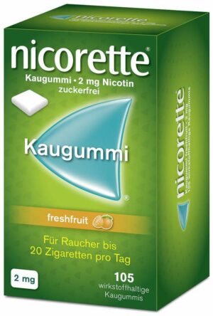 Nicorette 2 mg freshfruit Kaugummi 105 Stück