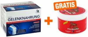 Gelenknahrung + Hyaluronsäure Trinkgranulat 30 x 15 g + gratis Pferdesalbe m. Rosskastanie 250 ml