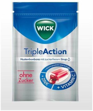 Wick TripleAction Menthol & Cassis ohne Zucker Bonbons 72 g