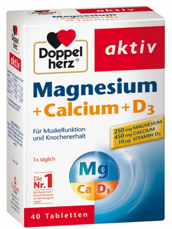 Doppelherz Magnesium + Calcium + D3 40 Tabletten