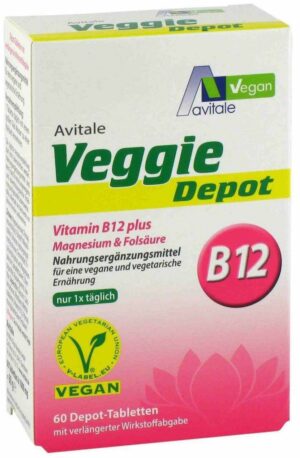 Veggie Depot Vitamin B12 + Magnesium + Folsäure 60 Tabletten