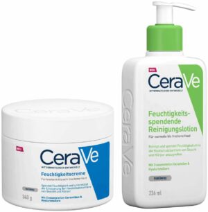 CeraVe Feuchtigkeitscreme 340 g + feuchtigkeitsspendende Reinigungslotion 236 ml