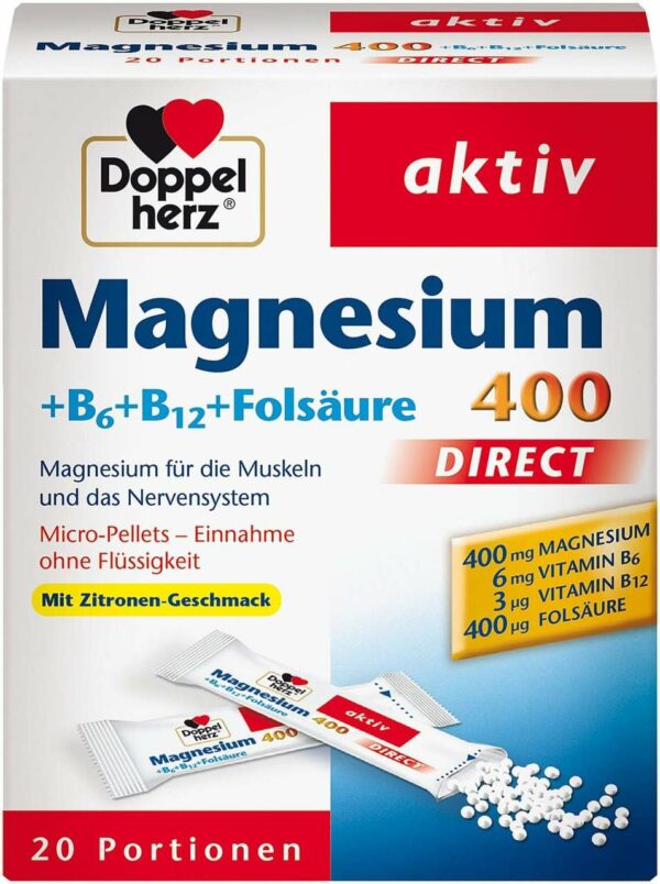 Doppelherz Magnesium & B Vitamine direkt Pellets 20 Stück
