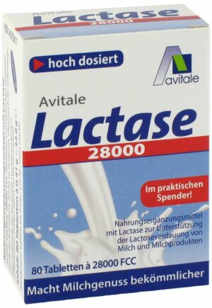 Lactase 28.000 FCC 80 Tabletten im Spender