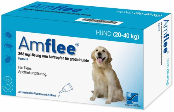 Amflee 268 mg Lösung zum Auftropfen Für Hunde 20 - 40 KG 3...