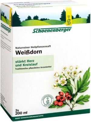 Weißdorn Saft Schoenenberger Heilpflanzensäfte 3 X 200 Ml...