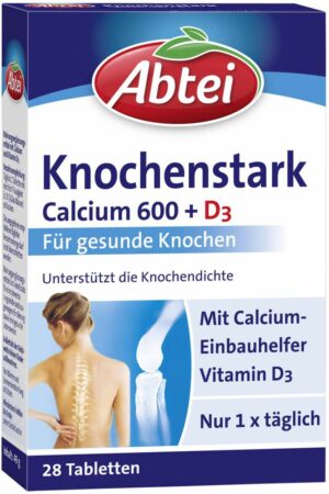 Abtei Knochenstark Calcium 600 + D3 28 Tabletten
