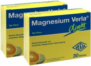 Sparset Magnesium Verla Direkt Granulat Citrus 2 x 30 Stück