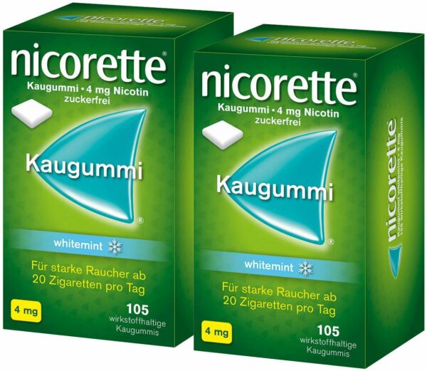 Nicorette Kaugummi 4 mg whitemint 2 x 105 Kaugummis