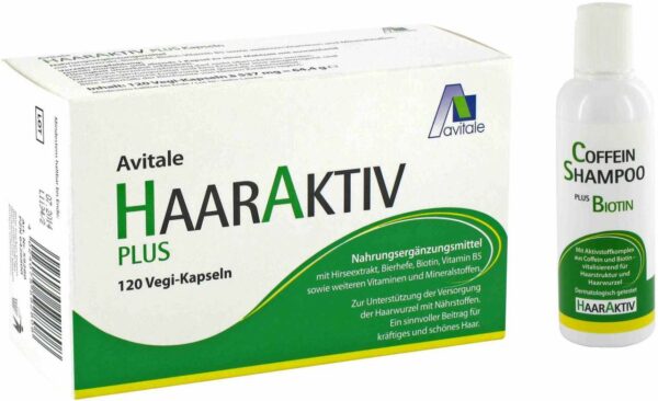 Haaraktiv Plus Vegi 120 Kapseln + gratis Coffein Shampoo 100 ml